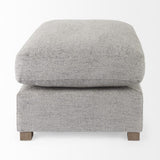 26" Gray Polyester And Brown Cocktail Ottoman - Homeroots