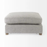26" Gray Polyester And Brown Cocktail Ottoman - Homeroots
