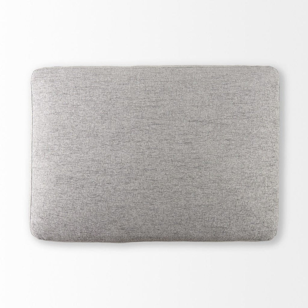26" Gray Polyester And Brown Cocktail Ottoman - Homeroots