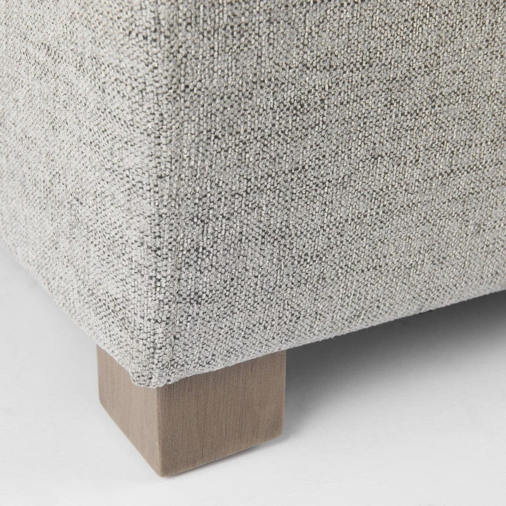 26" Gray Polyester And Brown Cocktail Ottoman - Homeroots