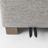 26" Gray Polyester And Brown Cocktail Ottoman - Homeroots