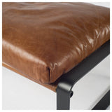 19" Brown Faux Leather Ottoman - Homeroots - Flyclothing LLC