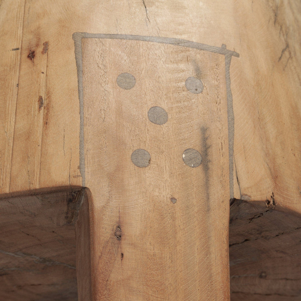 18" Dark Brown And Brown Distressed Reclaimed Wood Round End Table - Homeroots