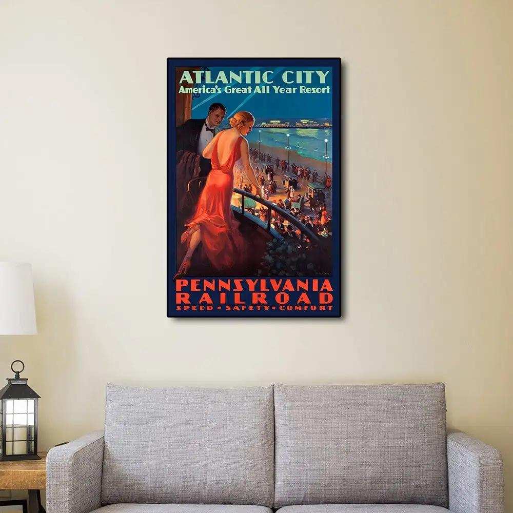 Vintage 1935 Atlantic City Travel Unframed Print Wall Art - Homeroots - Flyclothing LLC