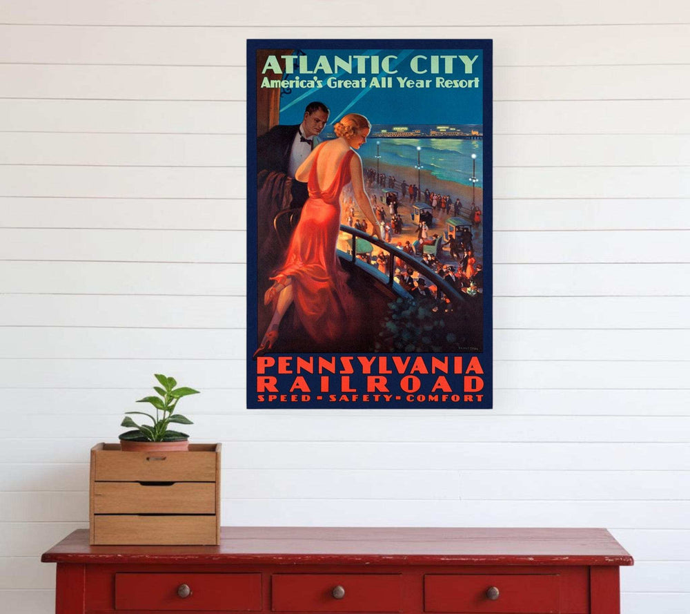 Vintage 1935 Atlantic City Travel Unframed Print Wall Art - Homeroots - Flyclothing LLC