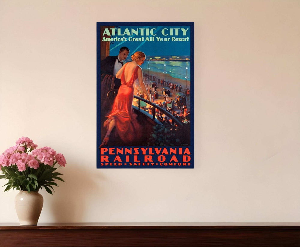 Vintage 1935 Atlantic City Travel Unframed Print Wall Art - Homeroots - Flyclothing LLC