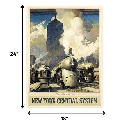 New York Railroad Vintage Travel Unframed Print Wall Art - Homeroots - Flyclothing LLC