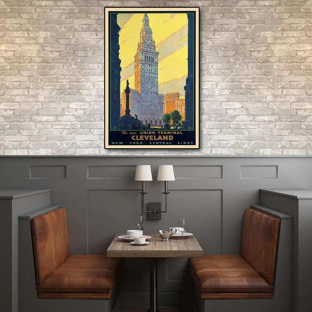 Cleveland Union Terminal Vintage Travel Unframed Print Wall Art - Homeroots - Flyclothing LLC