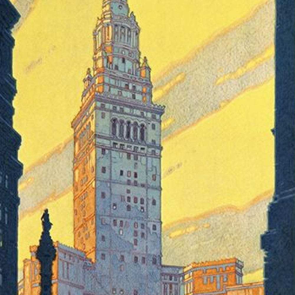 Cleveland Union Terminal Vintage Travel Unframed Print Wall Art - Homeroots - Flyclothing LLC