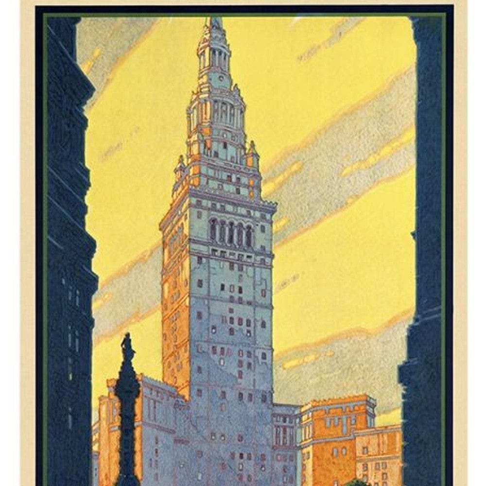 Cleveland Union Terminal Vintage Travel Unframed Print Wall Art - Homeroots - Flyclothing LLC