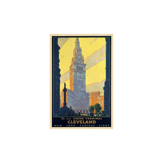 Cleveland Union Terminal Vintage Travel Unframed Print Wall Art - Homeroots - Flyclothing LLC