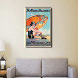 Dunes Beaches Vintage Travel Unframed Print Wall Art - Homeroots - Flyclothing LLC