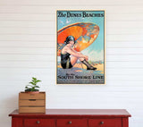 Dunes Beaches Vintage Travel Unframed Print Wall Art - Homeroots - Flyclothing LLC