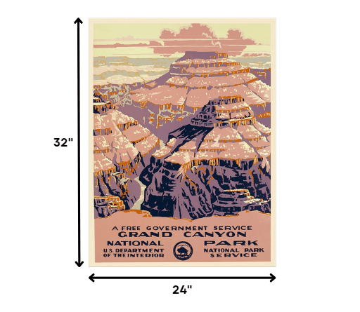 24" X 32" Grand Canyon C1938 Vintage Travel Poster Wall Art - Homeroots - Flyclothing LLC