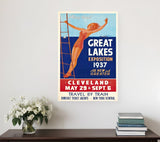 20" X 30" Great Lakes 1937 Vintage Travel Poster Wall Art - Homeroots - Flyclothing LLC
