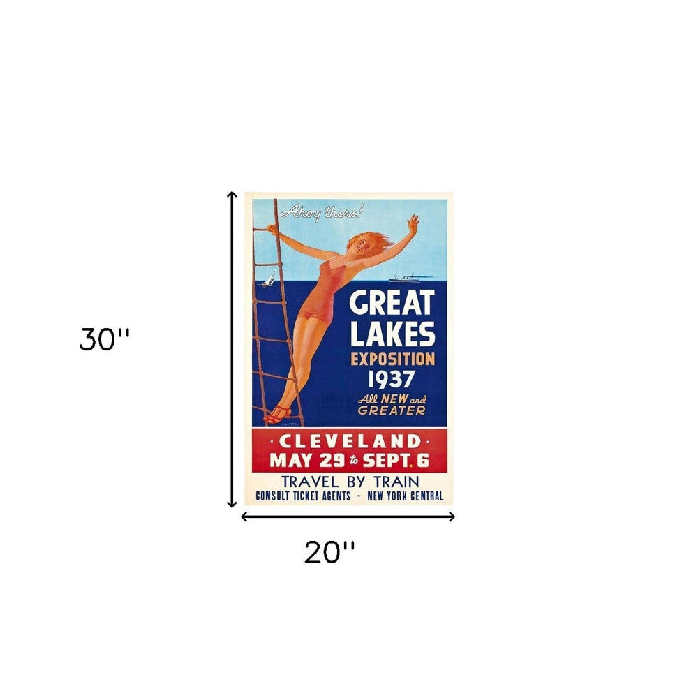 20" X 30" Great Lakes 1937 Vintage Travel Poster Wall Art - Homeroots - Flyclothing LLC