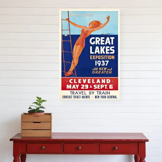 16" X 24" Great Lakes 1937 Vintage Travel Poster Wall Art - Homeroots