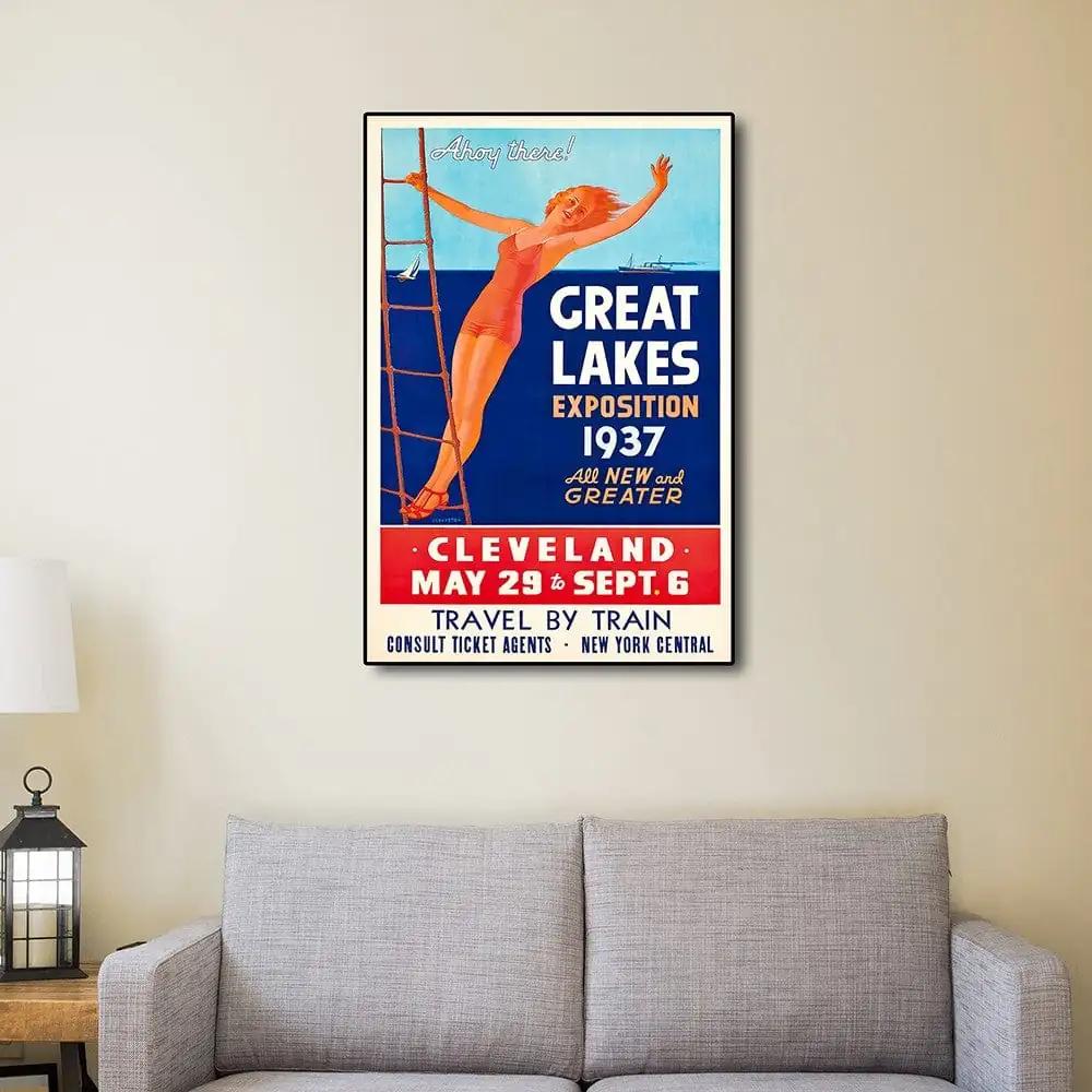 16" X 24" Great Lakes 1937 Vintage Travel Poster Wall Art - Homeroots - Flyclothing LLC