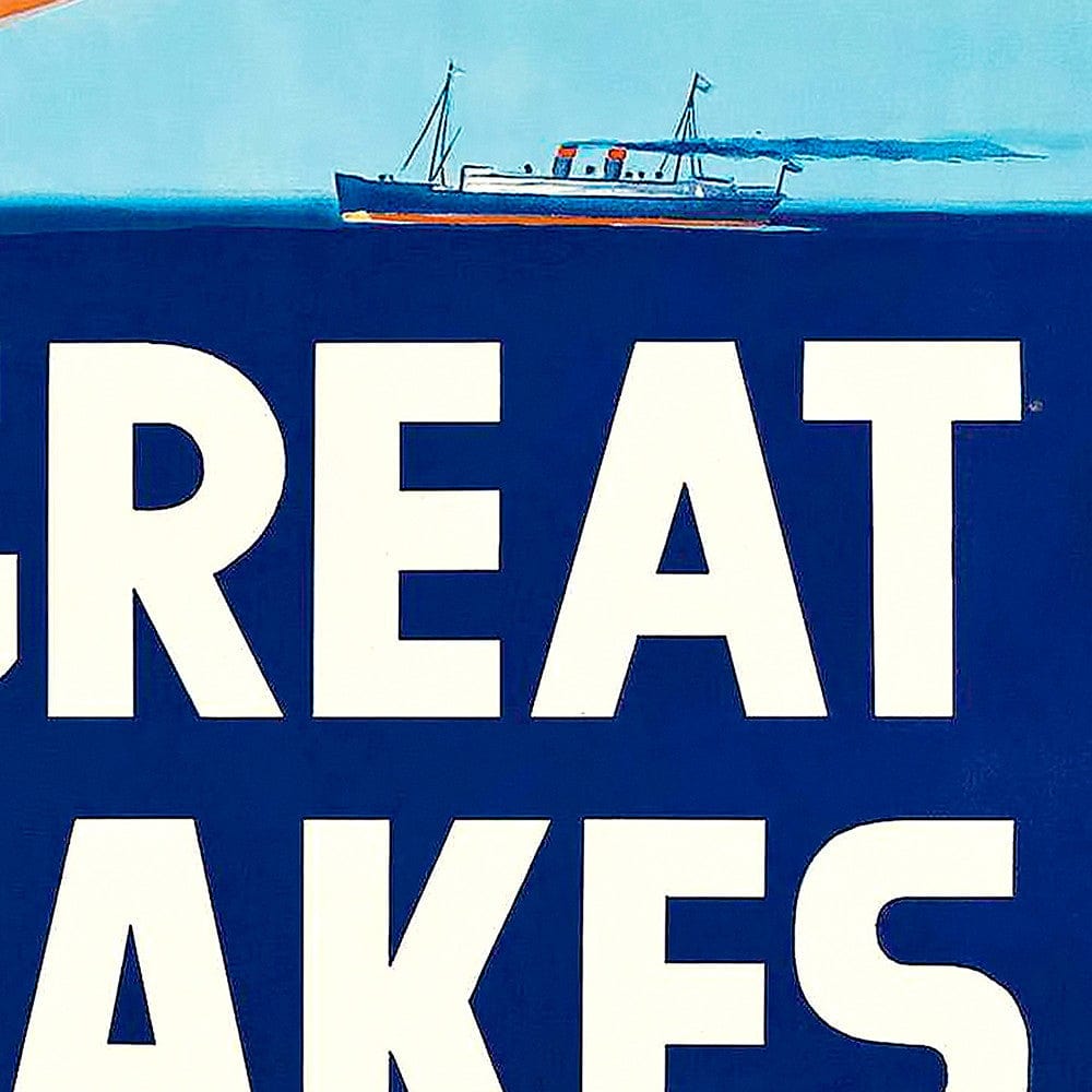 12" X 18" Great Lakes 1937 Vintage Travel Poster Wall Art - Homeroots - Flyclothing LLC