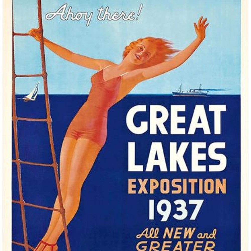 12" X 18" Great Lakes 1937 Vintage Travel Poster Wall Art - Homeroots - Flyclothing LLC