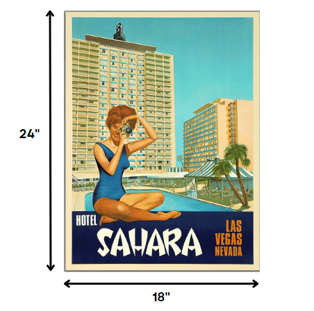 18" X 24" Hotel Sahara C1960S Las Vegas Vintage Travel Poster Wall Art - Homeroots - Flyclothing LLC