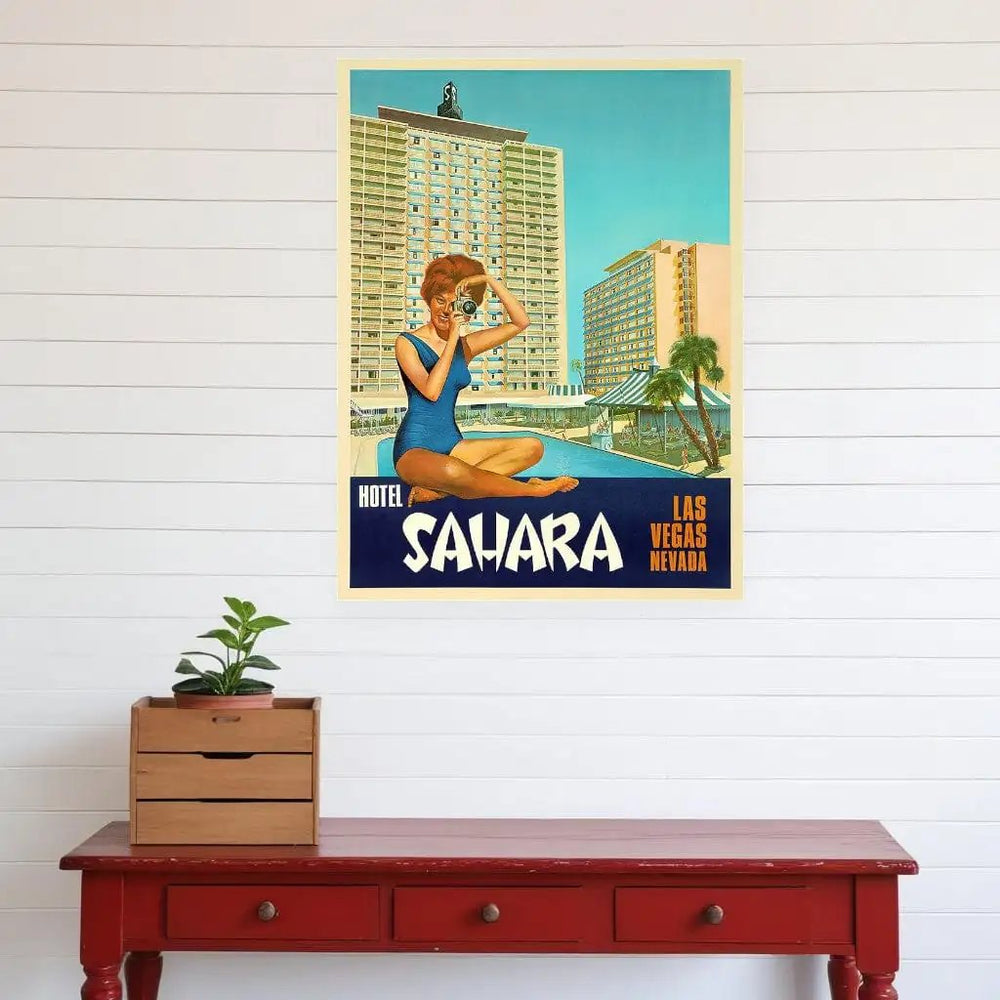 18" X 24" Hotel Sahara C1960S Las Vegas Vintage Travel Poster Wall Art - Homeroots - Flyclothing LLC