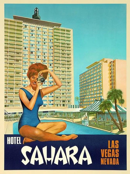18" X 24" Hotel Sahara C1960S Las Vegas Vintage Travel Poster Wall Art - Homeroots