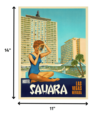 11" X 14" Hotel Sahara C1960S Las Vegas Vintage Travel Poster Wall Art - Homeroots - Flyclothing LLC