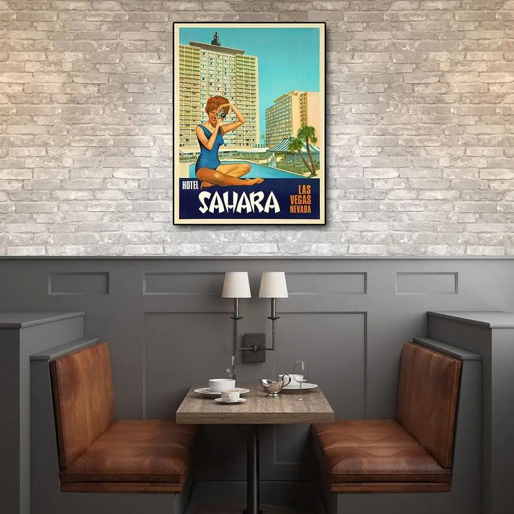 8.5" X 11" Hotel Sahara C1960S Las Vegas Vintage Travel Poster Wall Art - Homeroots - Flyclothing LLC