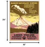 18" X 24" Lassen Volcanic National Park Vintage Travel Poster Wall Art - Homeroots - Flyclothing LLC