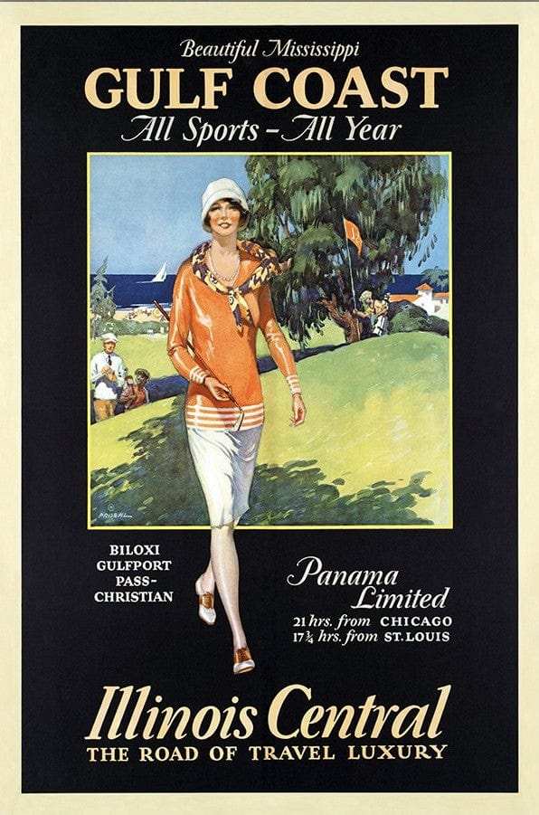 Gulf Coast Golf 1932 Vintage Travel Unframed Print Wall Art - Homeroots - Flyclothing LLC