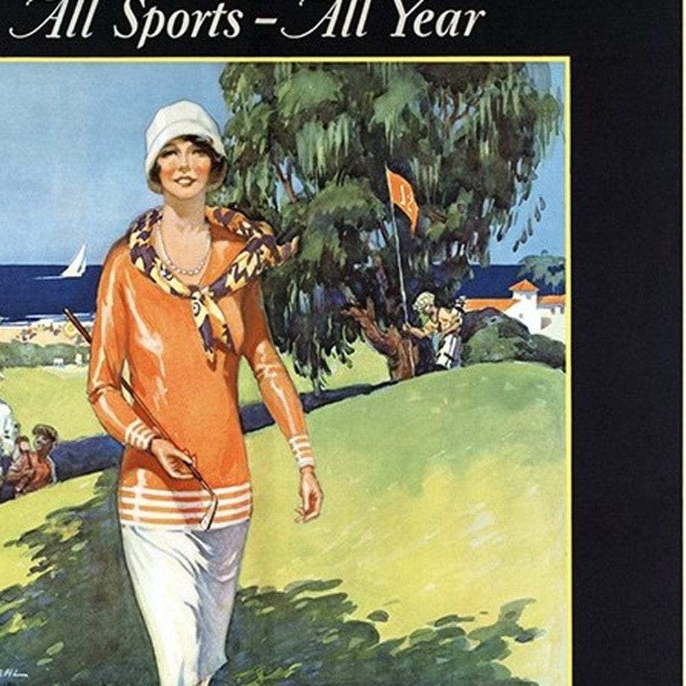 Gulf Coast Golf 1932 Vintage Travel Unframed Print Wall Art - Homeroots - Flyclothing LLC