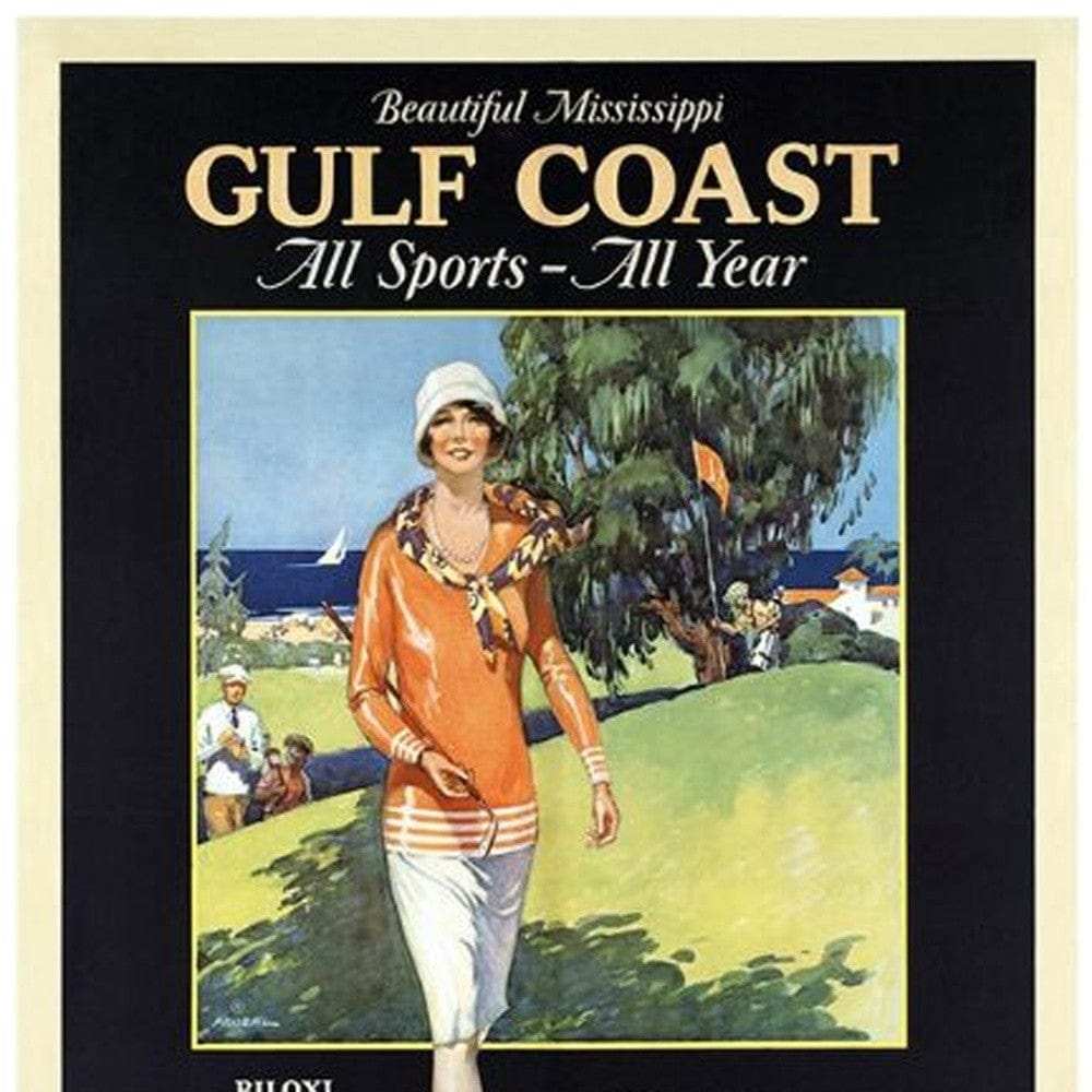 Gulf Coast Golf 1932 Vintage Travel Unframed Print Wall Art - Homeroots - Flyclothing LLC