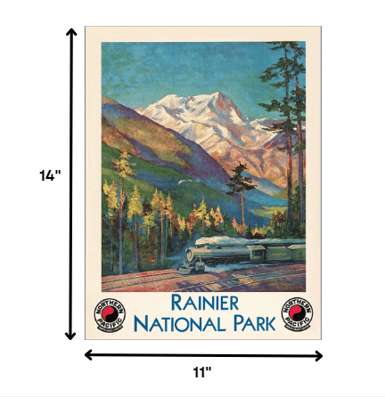 11" X 14" Rainier National Park C1920S Vintage Travel Poster Wall Art - Homeroots - Flyclothing LLC