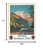8.5" X 11" Rainier National Park C1920S Vintage Travel Poster Wall Art - Homeroots - Flyclothing LLC