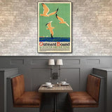 9" X 12" Birds Over Lake Michigan C1929 Vintage Travel Poster Wall Art - Homeroots - Flyclothing LLC