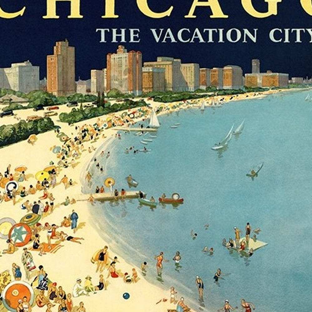 Vintage 1929 Chicago Vacation Travel Unframed Print Wall Art - Homeroots - Flyclothing LLC