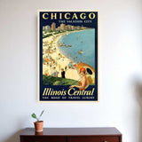 Vintage 1929 Chicago Vacation Travel Unframed Print Wall Art - Homeroots - Flyclothing LLC