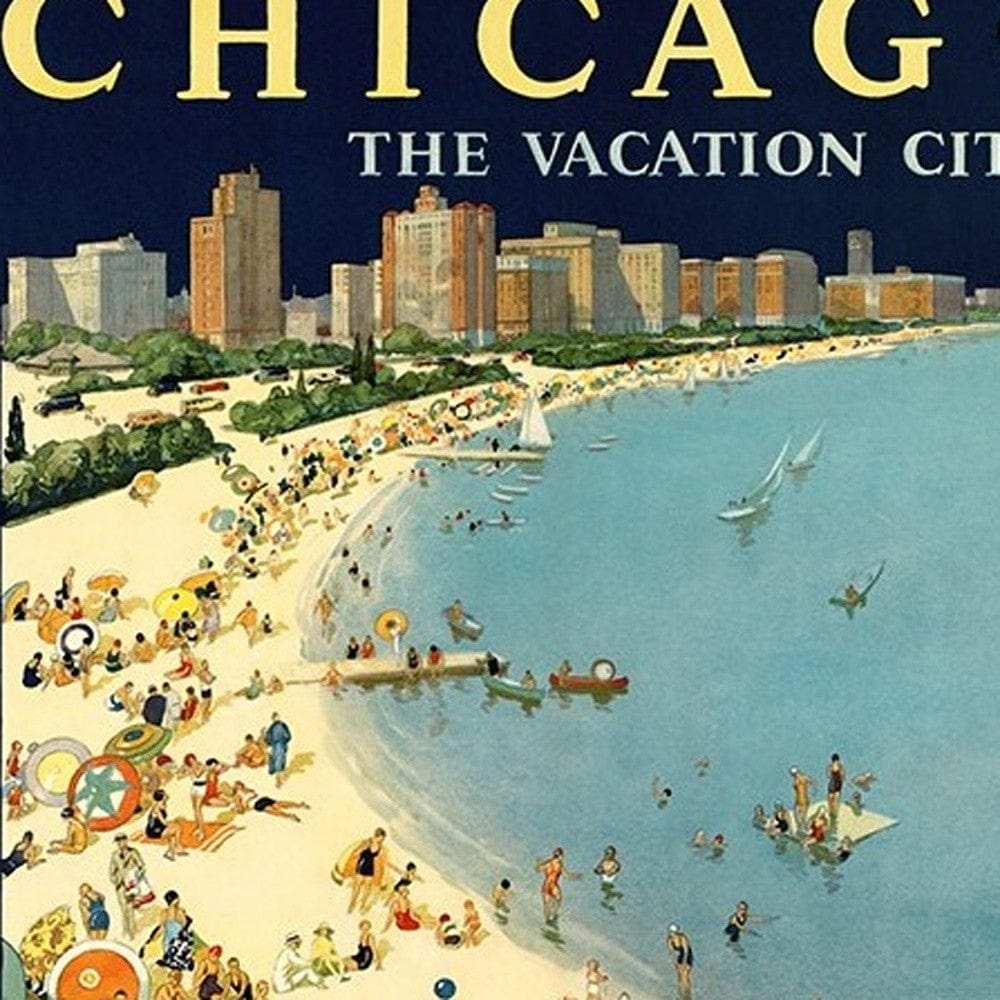 Vintage 1929 Chicago Vacation Travel Unframed Print Wall Art - Homeroots - Flyclothing LLC