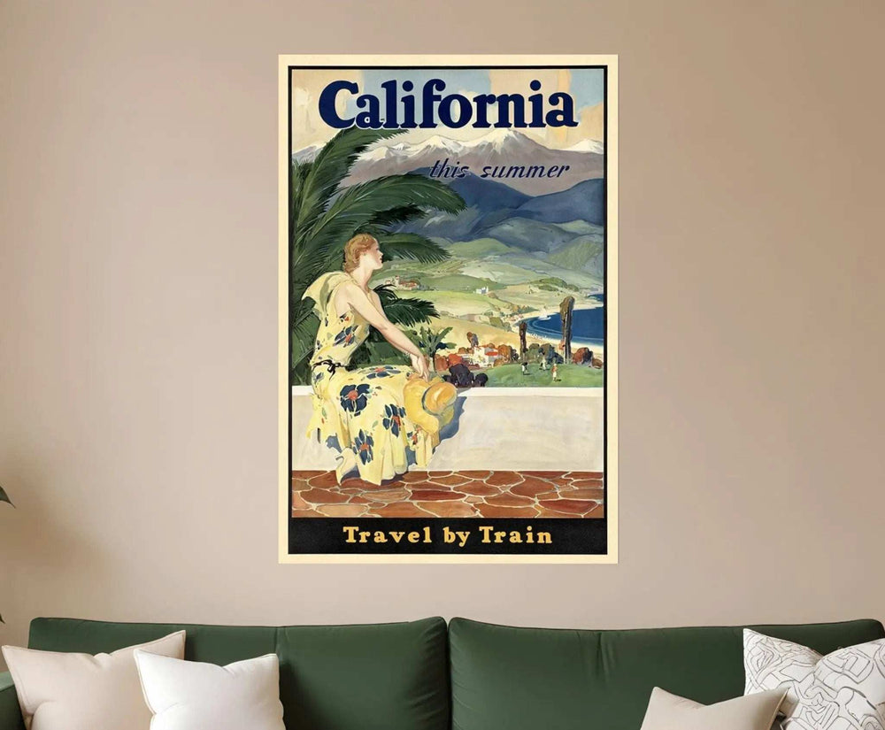 Vintage 1934 California Travel Unframed Print Wall Art - Homeroots - Flyclothing LLC