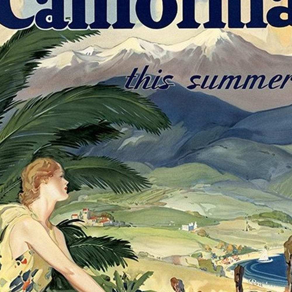 Vintage 1934 California Travel Unframed Print Wall Art - Homeroots - Flyclothing LLC