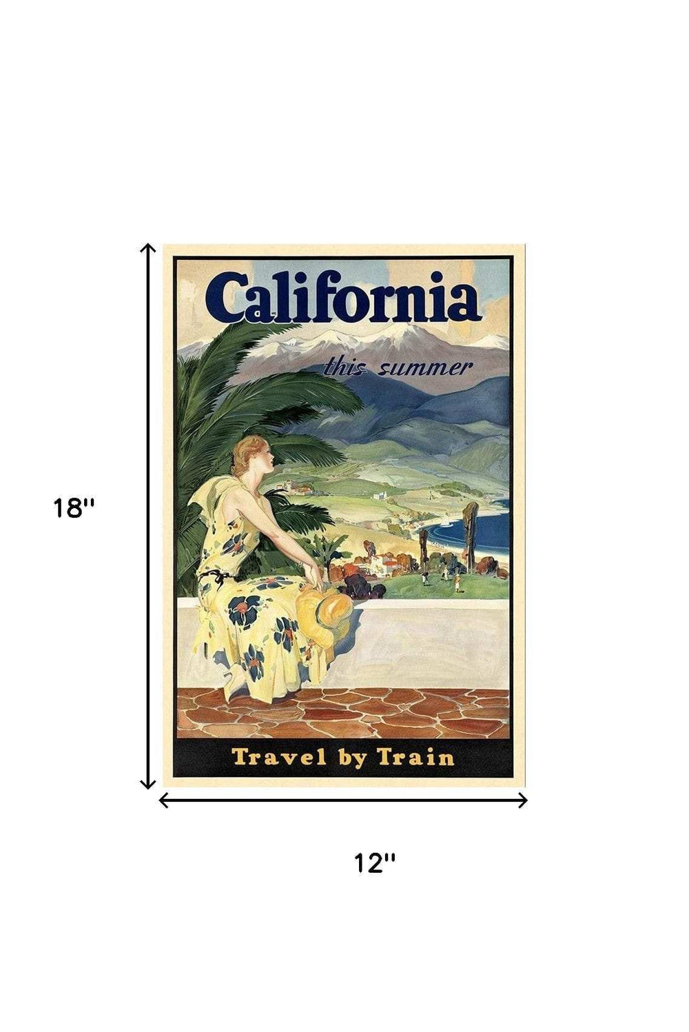 Vintage 1934 California Travel Unframed Print Wall Art - Homeroots - Flyclothing LLC