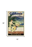 Vintage 1934 California Travel Unframed Print Wall Art - Homeroots - Flyclothing LLC