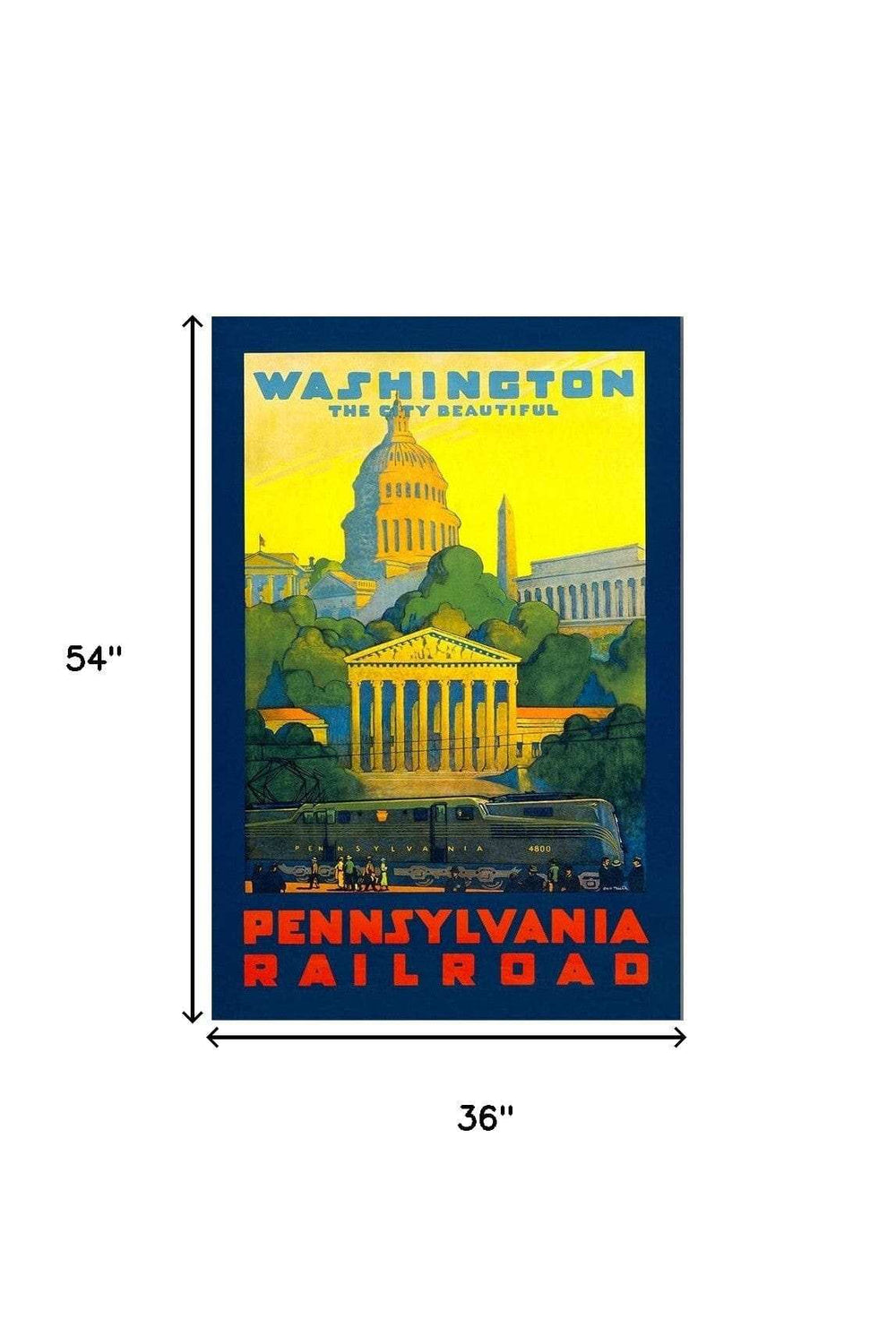 Washington Dc Vintage Travel Unframed Print Wall Art - Homeroots - Flyclothing LLC