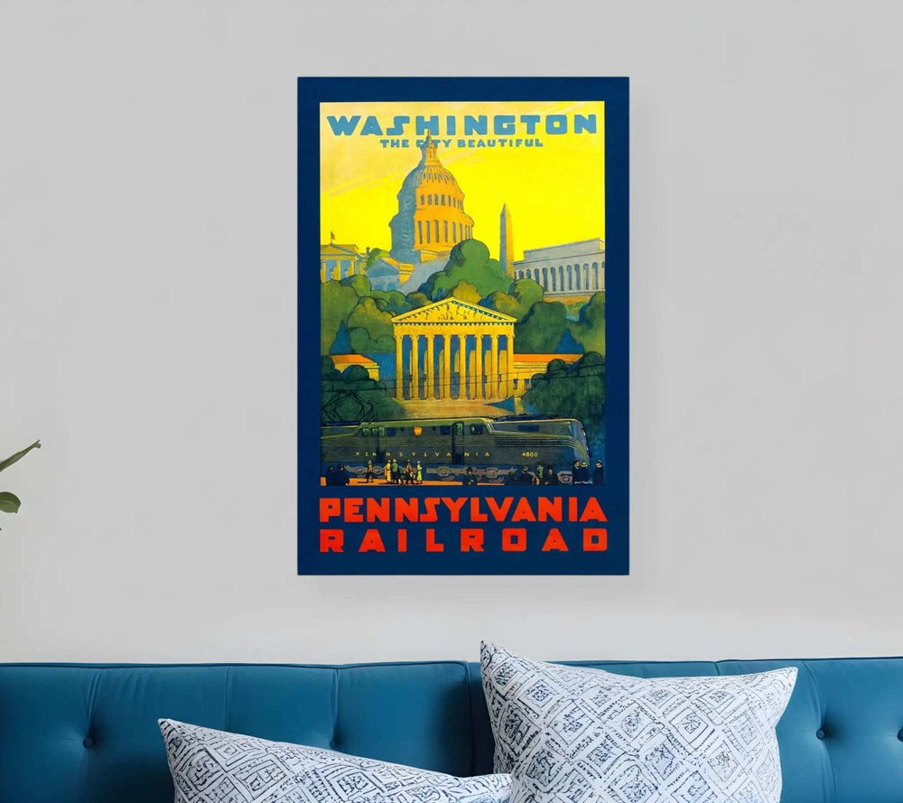 Washington Dc Vintage Travel Unframed Print Wall Art - Homeroots - Flyclothing LLC