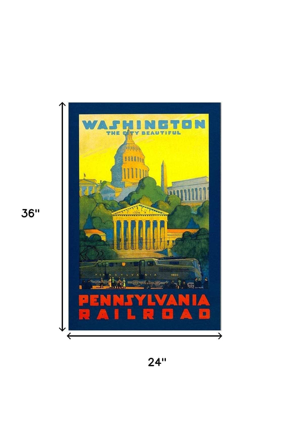 Washington Dc Vintage Travel Unframed Print Wall Art - Homeroots - Flyclothing LLC