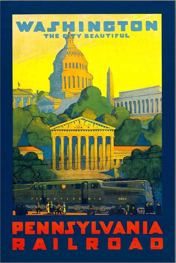 Washington DC Vintage Travel Unframed Print Wall Art - Homeroots - Flyclothing LLC