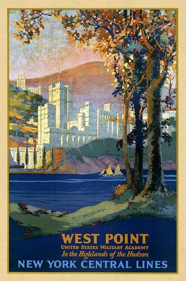 West Point New York Vintage Travel Unframed Print Wall Art - Homeroots - Flyclothing LLC
