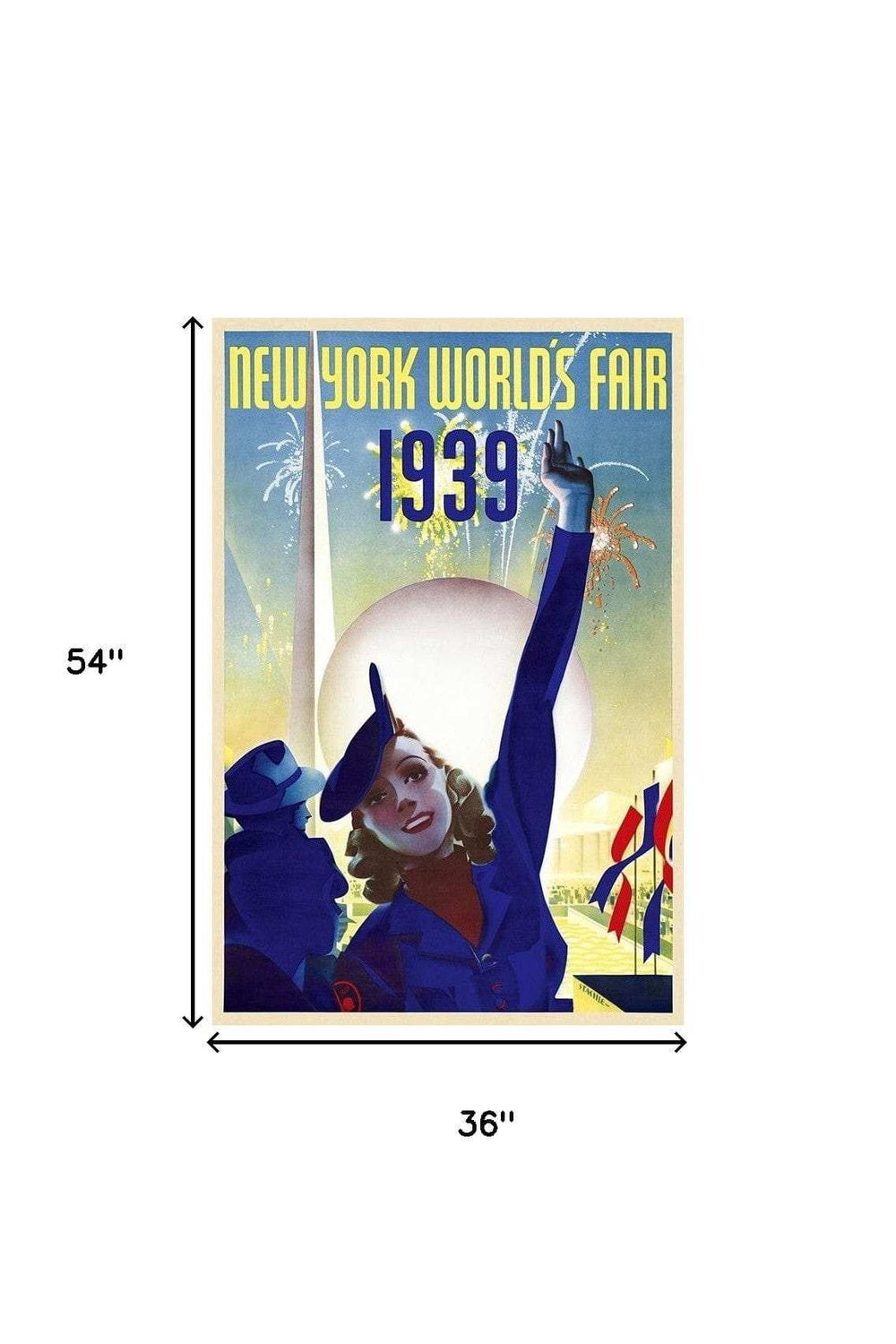 New York 1939 World's Fair Vintage Travel Unframed Print Wall Art - Homeroots - Flyclothing LLC