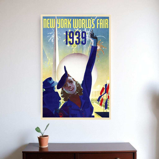 New York 1939 World's Fair Vintage Travel Unframed Print Wall Art - Homeroots - Flyclothing LLC